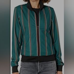 🌟Southpole Junior's Sublimination Track jacket, dark green with stripes,